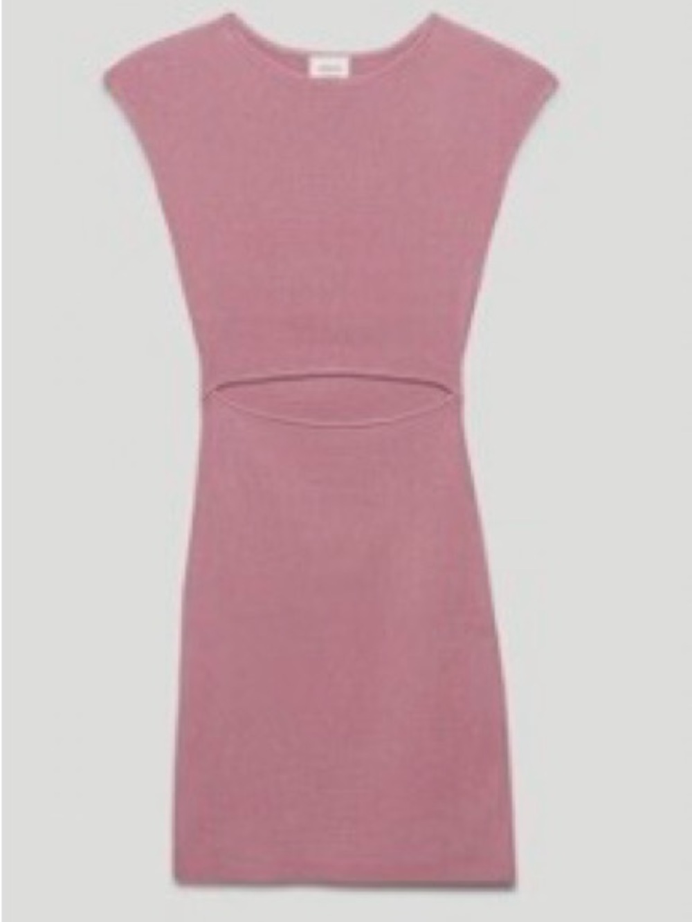 Aritzia Mauve Ribbed Cutout Mini Dress